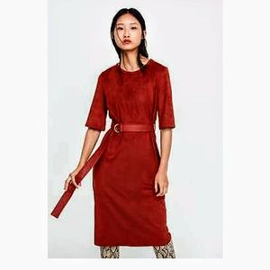 NWT Zara Faux Soft Suede Dress